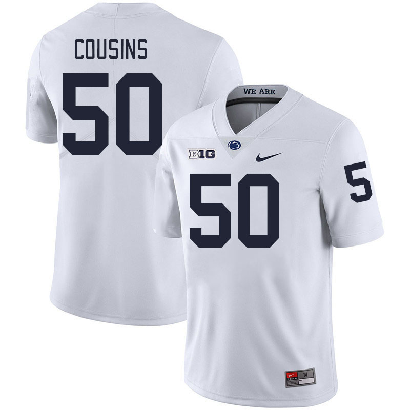 Men #50 Cooper Cousins Penn State Nittany Lions College Football Jerseys Stitched-White